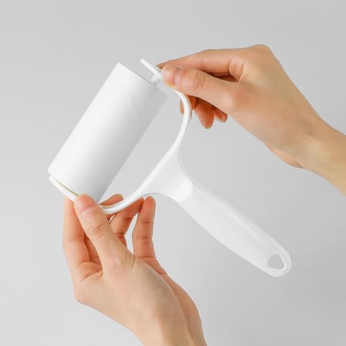 Flat Surface Lint Roller for Pet Hair Extra Sticky Lint Remover for Couch Clothes Furniture Pool Table Felt Lint Roller T Handle with 4 Sticky Rolls (Daisy White) - color: Daisy White T Handle