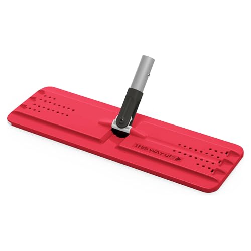 JOYMOOP 13-Inch Microfiber Flat Mop Head Replacement Pad, Black & Red, 1 Pack - color: Black & Red
