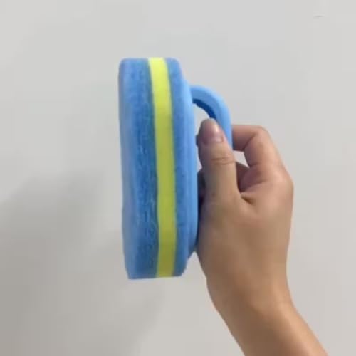 Handheld Sponge Scrubber, Dual-Color Design - Multi-Purpose Manual Cleaning Brush, Suitable for Bathtubs, Kitchens, Bathrooms, Etc. - Ideal for Cleaning Tiles, Pots, Stains, and Bathroom Accessories