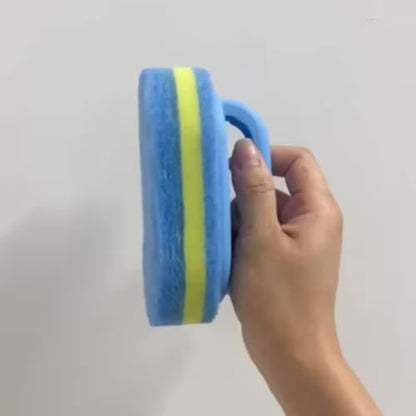 Handheld Sponge Scrubber, Dual-Color Design - Multi-Purpose Manual Cleaning Brush, Suitable for Bathtubs, Kitchens, Bathrooms, Etc. - Ideal for Cleaning Tiles, Pots, Stains, and Bathroom Accessories