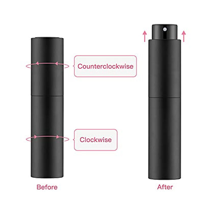 Tekson 10ml Travel Perfume Atomizer Refillable, Mini Cologne Spray Bottle Empty, Small Coffee Spray Bottle (Black) - color: black