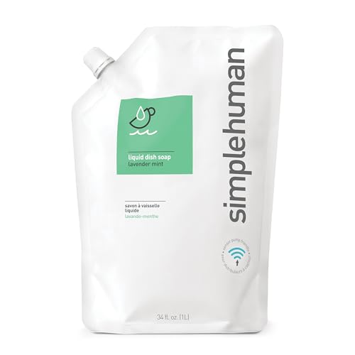 simplehuman Lavender Mint Dish Soap Refill Pouch, 34 Fl Oz. - size: 34 Fl Oz (Pack of 1)