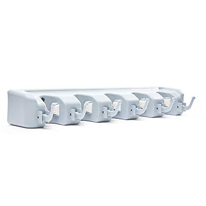 Mop and Broom Holder,Multipurpose Wall Mounted Tool Organizer, Storage Rack,Ideal Broom Hanger With Hooks for Rake or Mop Handles for Kitchen Garden Bathroom and Garage Use (Gary)