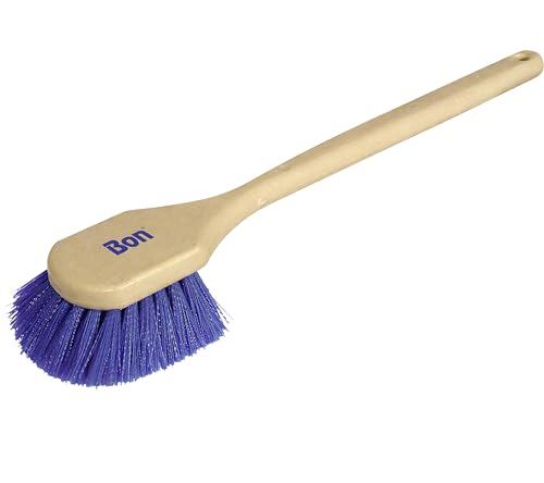 Bon Acid Proof Gong Brush Extra Stiff Plastic Bristles with 20 in. Durable Plastic Handle Heavy Duty Scrub Brush for Concrete Masonry and Surface Prep with 4 1/2 in. Wide Head and 1 1/2 in. Trim - size: 4.5 inches (head), 20 inches (handle)