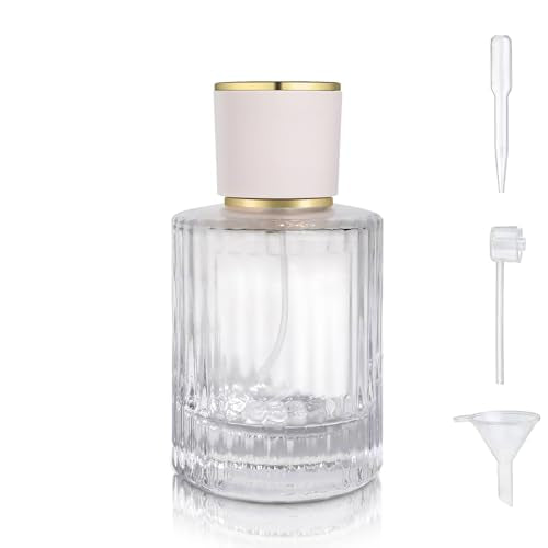 50ml/1.7 Oz Glass Spray Bottle Perfume Atomizer,Refillable Perfume Spray Bottle Perfume Bottles Empty with 3 Kinds of Perfume Dispenser (Round 50ml) - style: Round 50ml