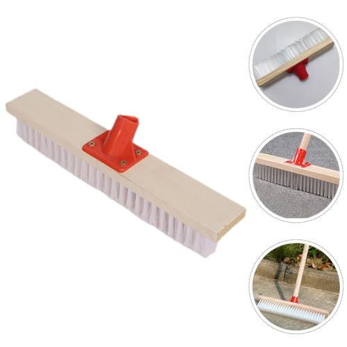 Uonlytech Hard Bristle Floor Scrub Brush with Long Handle, Nylon Stiff Bristle Deck and Patio Cleaning Brush for Bathroom and Outdoor Use, Sturdy 40cm Heavy Duty Scrubber for Tile and Carpet