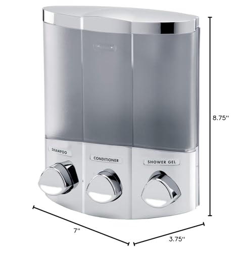 Better Living Products 76344-1 Euro Series Trio 3-Chamber Soap and Shower Dispenser, Chrome (Pack of 6) - size: 3-Chamber (Pack of 6)