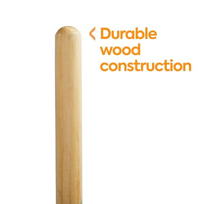 COASTWIDE Professional 60" Wood Push Broom Handle, Threaded Wood Tip - style: Wood Tip