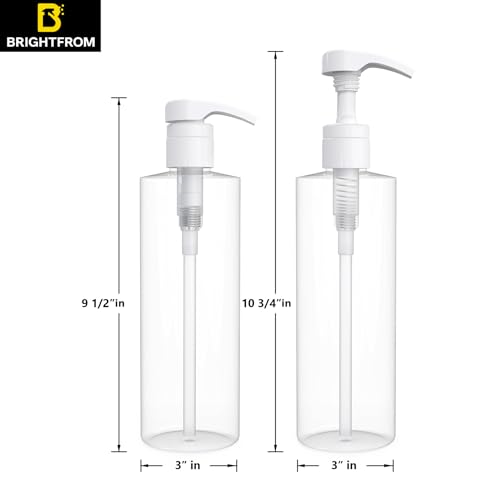 BRIGHTFROM Empty Shampoo Pump Bottle, 32 OZ / 1 Liter, BPA-Free Cylinder Container, Household & Commercial Use - Leak Proof