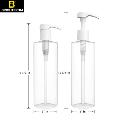 BRIGHTFROM Empty Shampoo Pump Bottle, 32 OZ / 1 Liter, BPA-Free Cylinder Container, Household & Commercial Use - Leak Proof