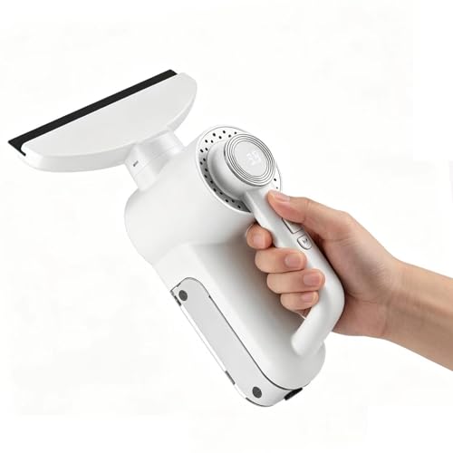 Cordless Window Vacuum Squeegee with 150ml Detachable Water Tank, Electric Window Cleaner Handheld Glass Cleaning Tool with Strong Suction for Mirror Shower Wall Tile Car Glass White - color: White