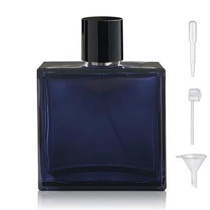 100ml/3.4 Oz Glass Spray Bottle Perfume Atomizer,Empty Travel Refillable Perfume Spray Bottle with 3 Kinds of Dispenser (A2) - style: A2