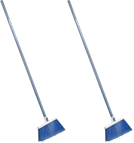 Quickie All-Purpose Angle Broom, Flagged Bristles, Angle Broom for Garages, Courtyard, Sidewalks, Decks and Outdoor Surfaces, Perfect for Home Kitchen Room Office Floor (Pack of 2) - size: Pack of 2