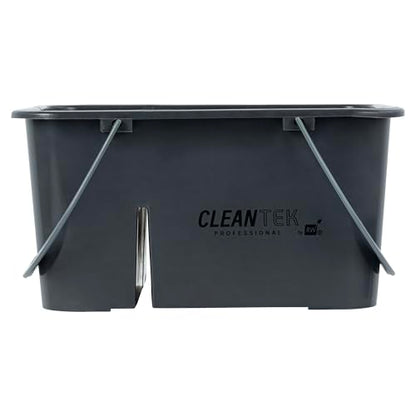 Restaurantware-Clean Tek Professional Cleaning Caddy, 1 Cleaning Supply Caddy With Handle - 4 Compartment, Multipurpose, Gray Plastic, All-Purpose, For Bathroom, Bedroom, Kitchen, Or Garden