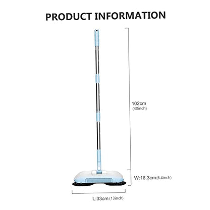 Carpet Cleaner Brush, 2 in 1 Manual Vacuum Sweeper, 180 Degree Rotating Sweeping Mop, Hand Push Sweeper, Home Cleaning Tool for Cleaning Pet Hair, Loose Debris, Lint (Blue) - color: Blue