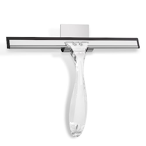 AmazerBath Squeegee for Shower Glass Door, Shower Squeegee for Glass Doors - Acrylic Handle All-Purpose Squeegee for Shower Doors, Windows, Mirrors, Tiles and Car Glass, 10 Inches - Clear - color: Clear, size: 10 Inches