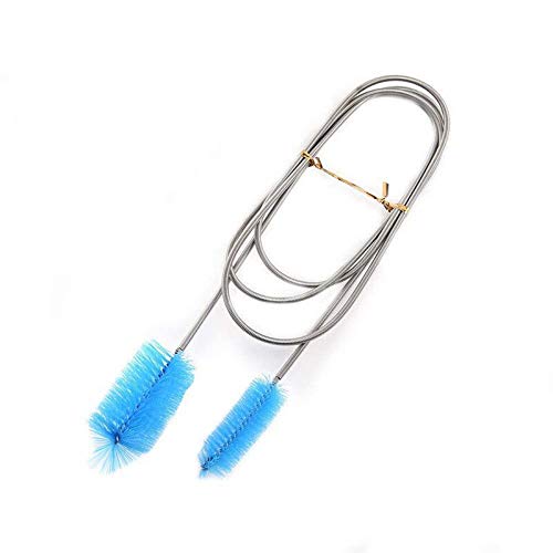 Flexible Long Drain Brush, Double Ended Stainless Steel Tube Cleaning Brush, Powerful Drain Clog Remover Tool for Kitchen Sink, Pipe, Hose, Shower ﻿ (78.7 Inch)