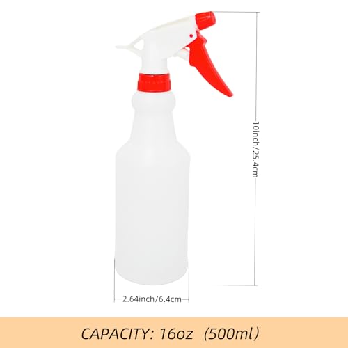 12 Pack 16oz Spray Bottles, Reusable Fine Mist Water Sprayer for Plants, Cleaning, High Output Ultrafine Misting Plastic Spray Bottles for Water, Salon, Garden, Kitchen and Bathroon
