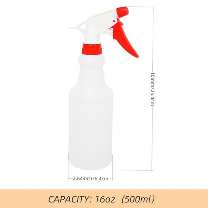 12 Pack 16oz Spray Bottles, Reusable Fine Mist Water Sprayer for Plants, Cleaning, High Output Ultrafine Misting Plastic Spray Bottles for Water, Salon, Garden, Kitchen and Bathroon