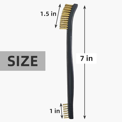 12 Pack Miaozhun Double-Ended Gun Cleaning Brush, 7 Inch Brass Bristle Brushes, Gun Cleaning Supplies Kit, All Purpose Crevice and Detail Cleaning Brush - color: Brass Brush-12pack