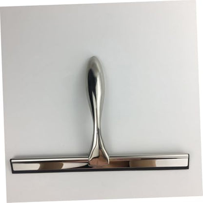 Stainless Steel Glass Squeegee with Suction Cup for Shower Doors and Windows Rust-Resistant Scraper for Bathroom Tiles and Mirrors Heat and Cold Resistant Window Cleaning Tool