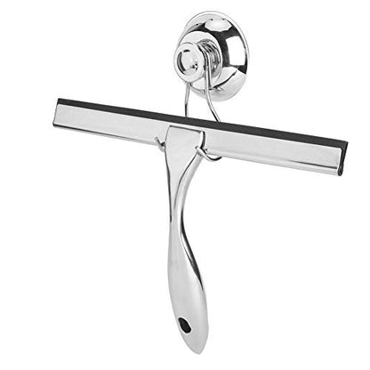 Fdit Stainless Steel Glass Cleaner, Window Wiper Multi Surface Scraper for Bathroom Glass Tiles Car Windows with Suction Cup Hook