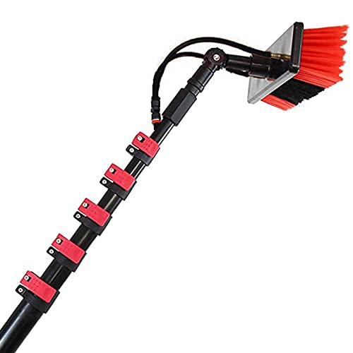 20Ft Window Cleaning Pole Kit with Water Hose, Brush Equipment for Solar Panel & Photovoltaic Cleaning, Extendable Reach for Efficient Window & Solar Maintenance,55cm Brush Head,12M/39FT - color: 55cm Brush Head, size: 12M/39FT