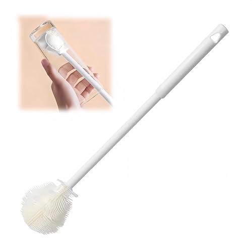 2026 Upgraded Silicone Bottle Brush, 360° Flexible Soft Bristle Long Handle Cleaner for Sports Bottles, Tumblers, Flasks and Glass Containers (1pcs) - color: 1pcs