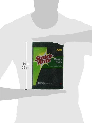 Scotch-Brite Heavy Duty Large Scour 8 Pads, Scouring Pads for Kitchen and Dish Cleaning, (Pack of 4) - size: 8 Pads (Pack of 4), style: Large
