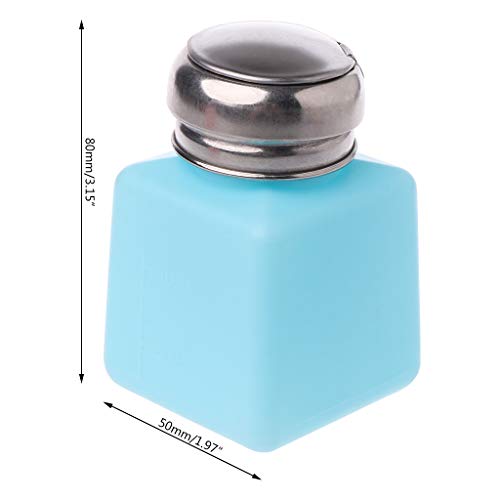 100ml Dispenser Anti-Static Push Down Bottles Lockable Square Bottle Multipurpose Bottle Blue/White,stainless steel, plastic