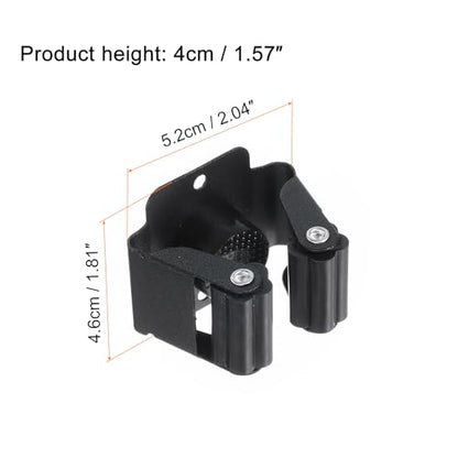 uxcell 12pcs Mop Broom Holder Wall Mount, 304 Stainless Steel Mop and Broom Holder, Wall Mounted Broom Hanger for Bathroom, Kitchen, Office, Black - color: Black