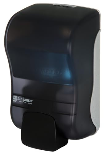 San Jamar Rely Soap Dispenser – 900ml Wall Mounted Manual Liquid Dispenser with Efficient Pump for Home and Commercial Use, Black Pearl, (Pack of 6)