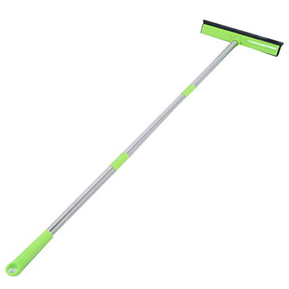 Carpet Rake for Pet Hair Removal, Multifunctional Telescopic Broom with Squeegee Edge, Home Cleaning Tool for Carpet Rug Floor Couch (Pink) - color: Green