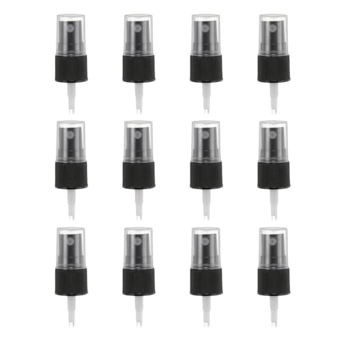 uxcell Spray Top 12Pcs 18/410 Plastic Fine Mist Reusable Replacement Black | Spray Bottle Pump Plastic Top Reusable Replacement for Cosmetic Perfume and Body Sprays Bottle - color: Black, size: 18/410