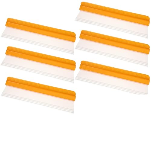 Car Squeegee, 6 Pack 12 inch Flexible Car Water Scraper Tool Silicone Window Squeegee for Cars Or Home Use, Washing & Wiping Glass, Mirror & Shower Doors, Yellow