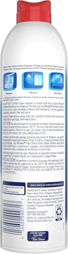Windex Fast Shine Foam Glass Cleaner, No-Drip Windows, Doors, Mirrors & Countertops Aerosol Cleaning Spray, Streak-Free Shine, Removes Fingerprints, Dust, Dirt, Grime & More 19 oz (Pack of 1) - size: 19 Fl Oz (Pack of 1)