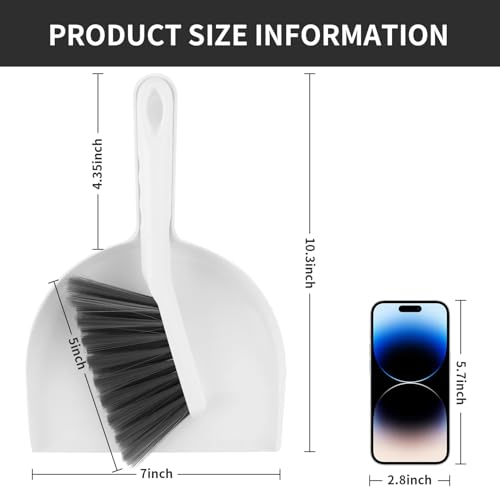 Small Broom and Dustpan Set, Dustpan and Brush Set, Small Brush and Dustpan Set, Mini Handheld Dustpan and Brushes Combo for Home, Desktop, Kitchen, pet