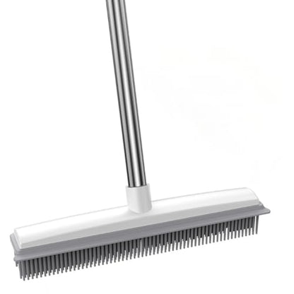Rubber Broom & Carpet Rake - Pet Hair Remover for All Floor Types