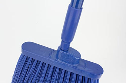 SPARTA 41082EC14 Plastic Color Coded Broom, Flagged Bristles, Long Broom With Angled Head For Large Debris, 56 Inches, Blue, (Pack of 12) - color: Blue