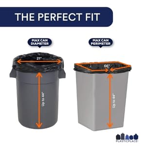 Plasticplace Contractor Trash Bags 42 Gallon │ 6.0 Mil │ Black Heavy Duty Garbage Bag │ 33” x 48” (25 Count) - style: 6.0 Mil, 25 Count