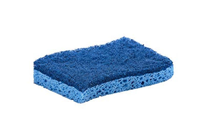 Superio Non-Scratch Cellulose Sponge Kitchen Scrub Sponges with Scouring Pad Set, Good for Non-Stick Cookware Frying Pan, Pot, Counter Top, Sink Scrubbing, Kitchen Scrubbers, Pack of 3, Blue - color: Blue, size: 3-pack