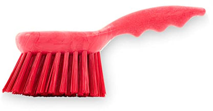 SPARTA 40541EC05 Plastic Scrub Brush, Utility Brush, Kitchen Brush With Hanging Hole For Cleaning, 8 Inches, Red - (Pack of 1) - color: Red