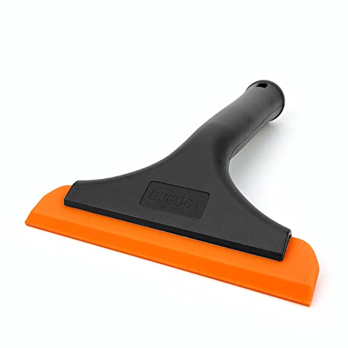Super Flexible Silicone Squeegee, Auto Water Blade, Water Wiper, Shower Squeegee, 5.9'' Blade and 7.5'' Long Handle, for Car Windshield, Window, Mirror, Glass Door - color: Black