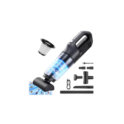 Handheld Vacuum Cordless 1.1 Pounds Car Vac 10000PA Hand Held Vacuums 4-in-1 Hand Vac Cordless Rechargeable HEPA Filter Large Capacity Dust Cup for Car Office Home Pets Hair (Gray) - color: Gray