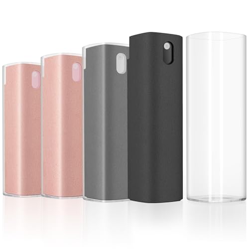 Car Screen Cleaner Kit, 4 Pcs 3-in-1 Touchscreen Mist Cleaner and Microfiber Cloth, for Car Display, iPhone, iPad, MacBook, Laptop, Computer Monitor, TV, Android (Pink*2 & Grey*1 & Black*1)