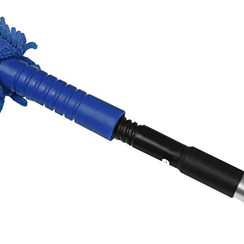 CleanAide Handheld Reusable Microfiber Flex Duster with Adjustable Telescopic Reach Pole – Bendable, Lightweight, Dust Cleaner for Blinds, Shutters, Radiators, Electronics, Glass, Hard-to-Reach Areas