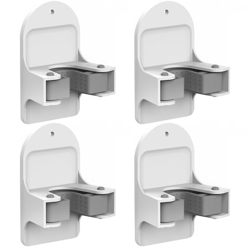 Plastic Broom Holder Wall Mount, White, 4 Count - color: White