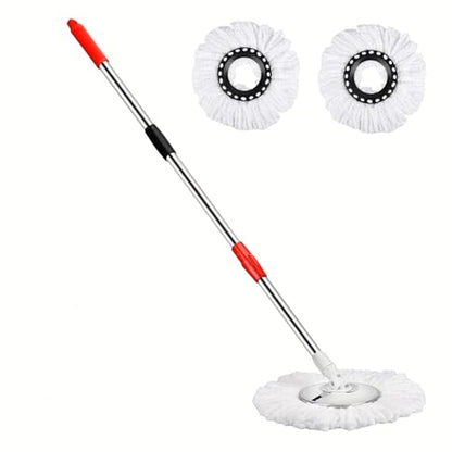 Spin Mop Replacement Handle 360 Degree Spin Mop Pole Handle Replacement Rotating Telescopic Stick for Head Replace Spinning Household Cleaning Accessories for Home