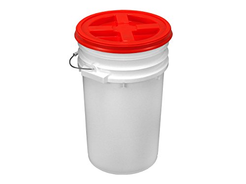 API Kirk 7 Gallon Orange Plastic Bucket with Gamma Seal Lid - color: Orange