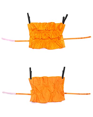QWORK Trash Can Caddy Bag, 2 Pack 10 Pockets Commercial Cleaning Caddy Bag, Fit 32-50 Gallon Can, Round Trash Bag Holder, Garbage Bin Caddy Organizer, Yellow - size: 1 Count (Pack of 2)